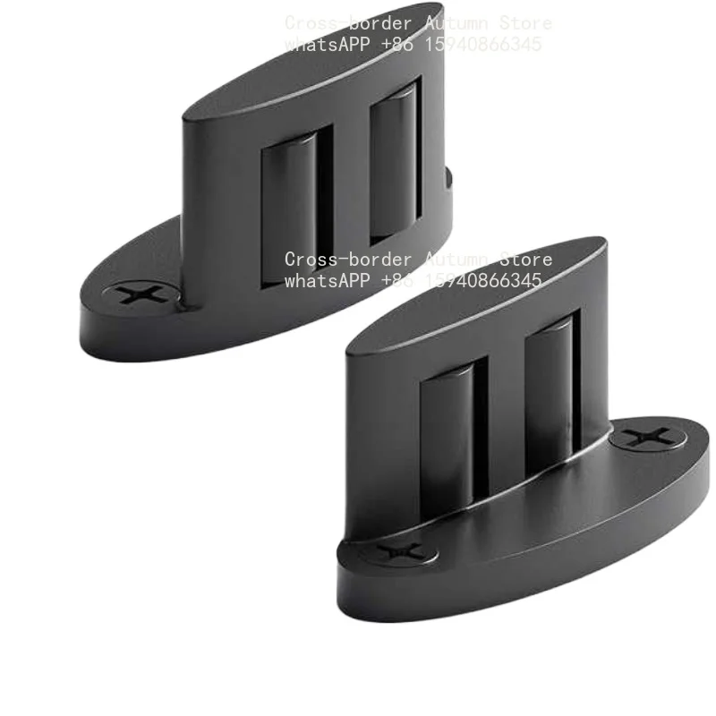 Barn Door Bottom Ground Guide, Double Sided Rollers, Aluminum, Sliding Door Accessories Floor Mount, Black