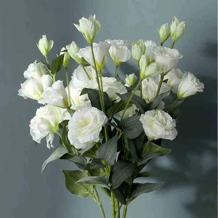 4 Heads Artificial Eustoma Flowers - High-Quality Silk Bouquet for Home Decor, Wedding, Party Decoration