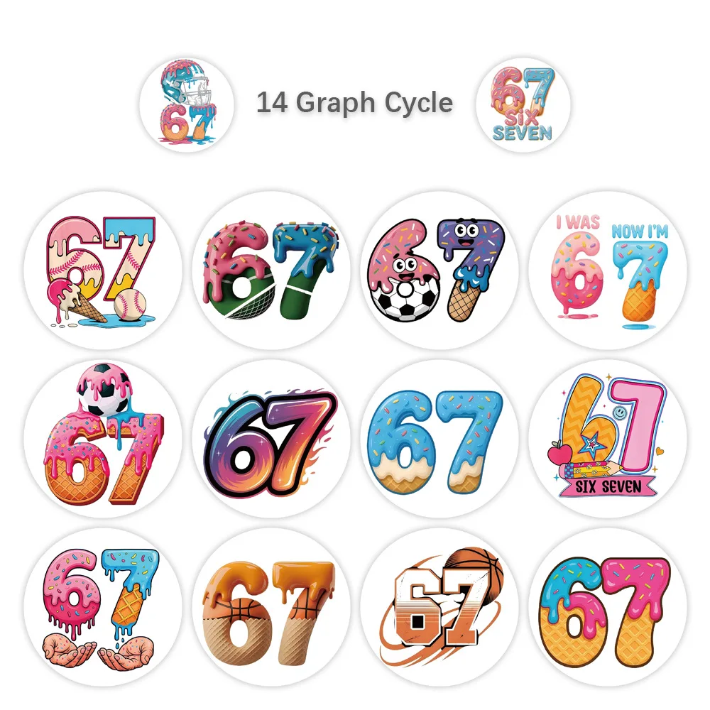 500 Stück/Rolle Sechs-Sieben-Rollen-Aufkleber Graffiti Lustige Anime-Aufkleber DIY Spielzeug Laptop Handy Gepäck Kühlschrank Auto Wasserdicht Kindergeschenke