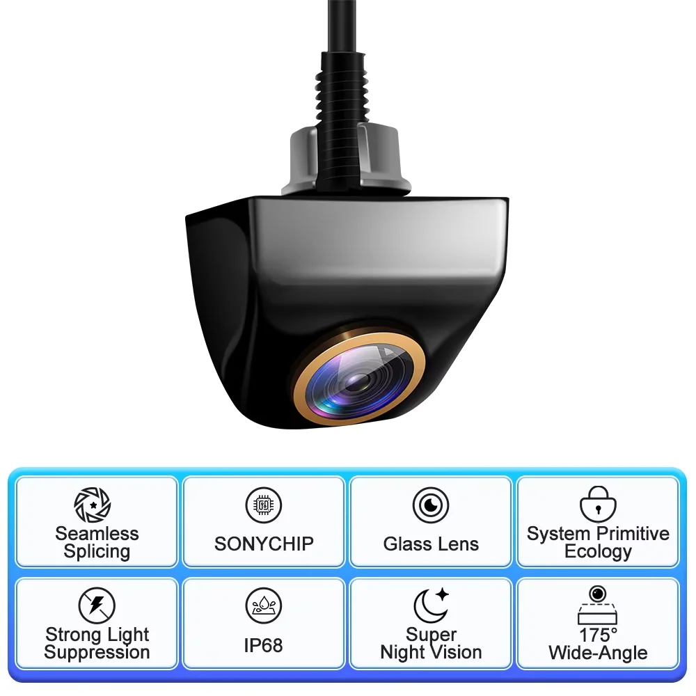 AHD 1920x1080P Car Rear View Camera 200° Fisheye Golden Lens Full HD Night Vision Vehicle Back Car Reversing Front Camera