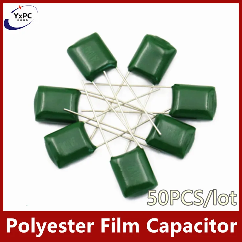 50pcs 100V Polyester Film Capacitor 2A271J 2A331J 2A471J 2A821J 2A332J 2A392J 2A472J 2A473J 2A562J 2A683J 3.9NF 4.7NF 6.8NF