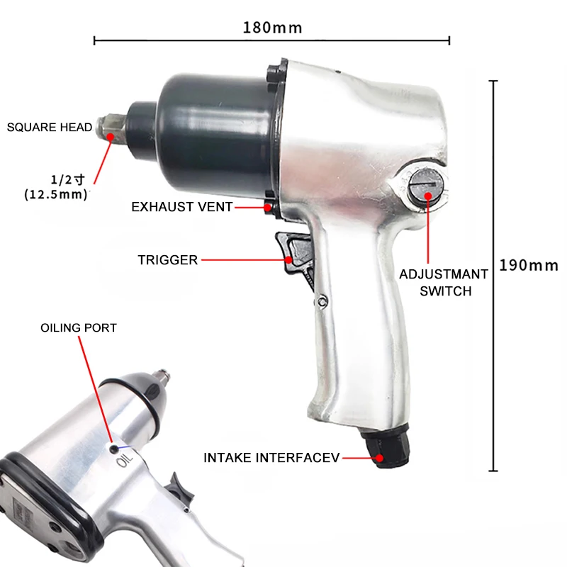 

2024 Ingersoll Rand Air Impact Wrench Chinese Hot Sale 1/2 High Torque Adjustable Gun Pneumatic Tools for Tire Changing