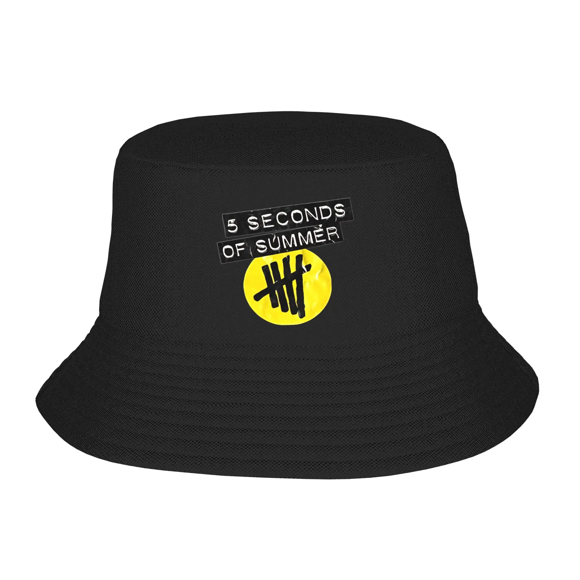 5 Seconds Of Summer Logo Bucket Hat 5sos Harajuku Fisherman Caps Foldable Fishing Sunscreen Hats For Men Women Vintage Print Cap