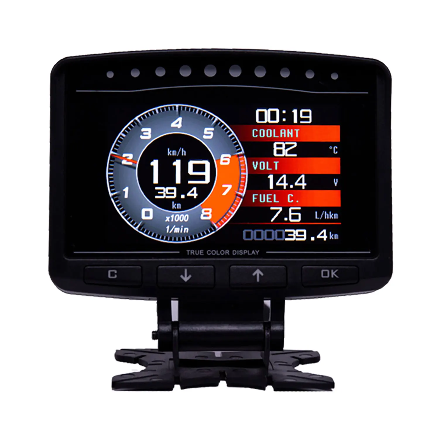 

Auto Speed Meter Head Up Display KMH MPH RPM Water Temperature Car Fuel Consumption Gauge Voltage