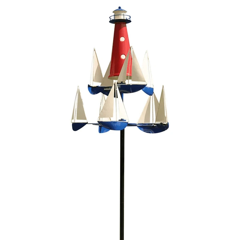 Windmill Sailboat Art Wind Sculpture,Unique Design Outdoor Garden Decorations Moral Good,Gifts