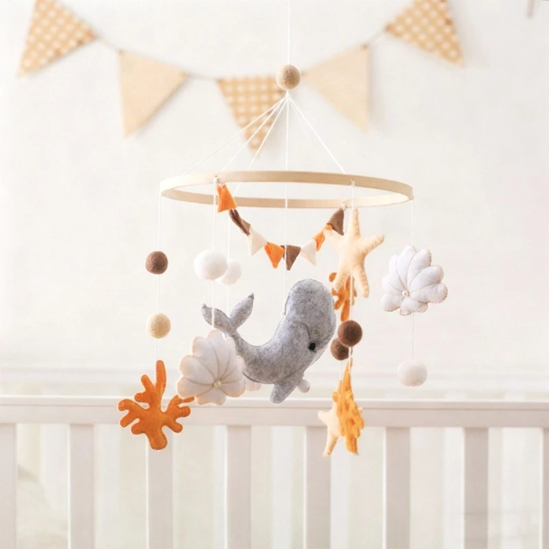 QX2D Baleia Corais Oceano Tema Brinquedo Móvel Berço Do Bebê Para Desenvolvimento Sensorial E Rastreamento Visual