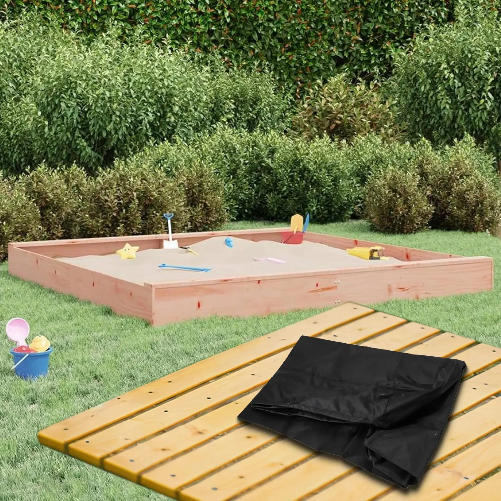 Outdoor Sandpit Cover Waterproof and Dustproof Oxford Cloth Material with Secure Drawstring Closure for Sand Protection