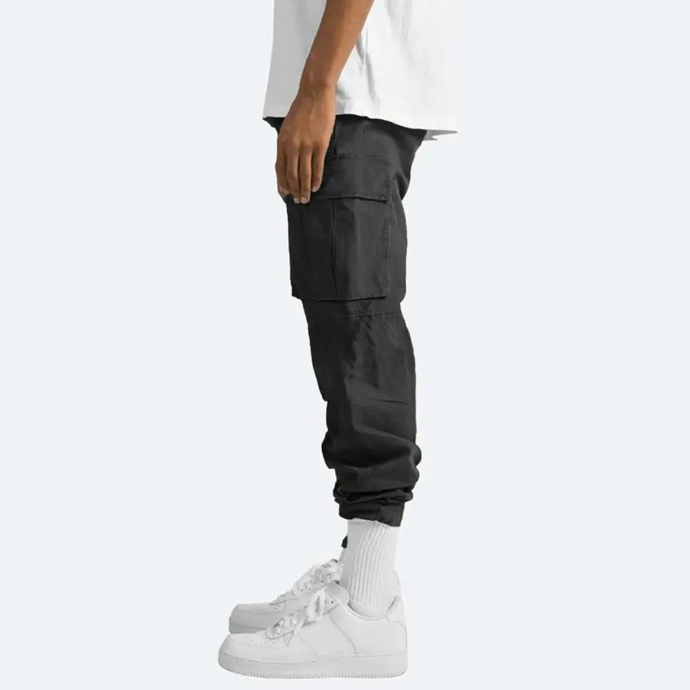 Men Casual Pants Men's Casual Cargo Pants Multi-pocket Baggy Trousers Loose Fit Joggers for Streetwear Gym Running Outdoor