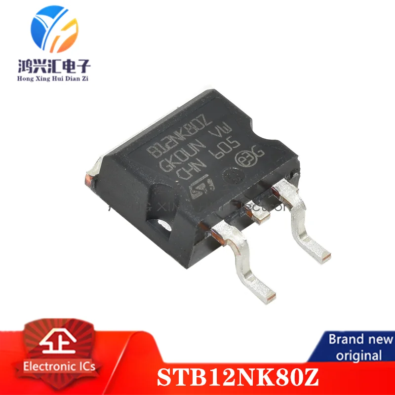 New/Original STB12NK80Z Trans MOSFET N-CH 800V 10.5A 3-Pin(2+Tab) D2PAK T/R