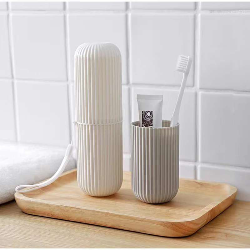 Travel Portable Toothbrush Cup Bathroom Toothpaste Holder Storage Case Box Organizer Travel Toiletries Storage Cup New Creative