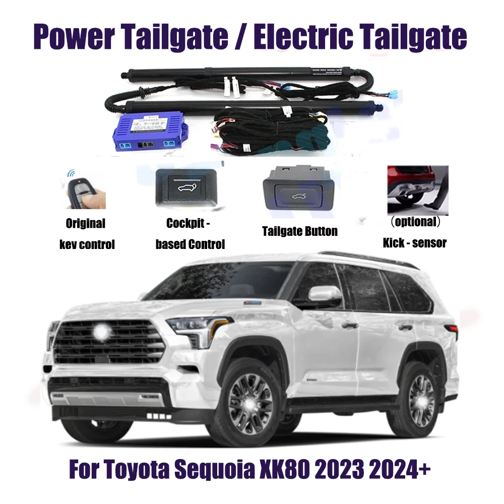 

Для Toyota Sequoia XK80 2023 2024 + автомобильный автоматический подъемный комплект, открывающий багажник, интеллектуальный электрический подъемник, задняя дверь