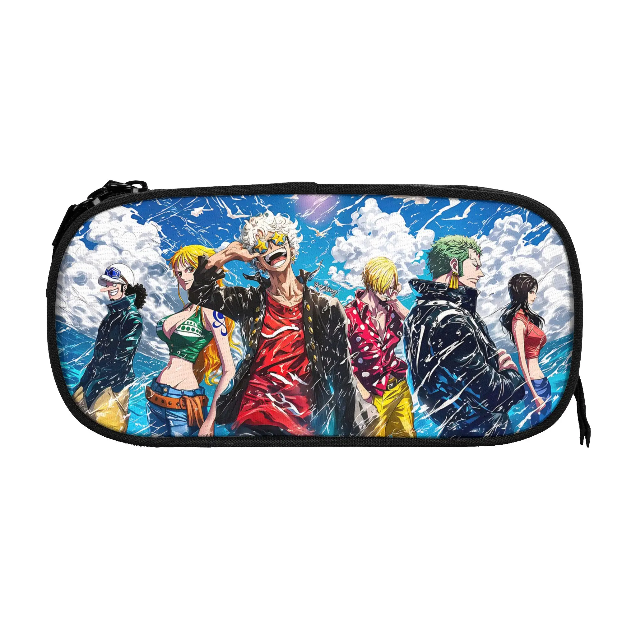 Custom Anime One piece Theme Large Capacity Bags for Child  School Pencil Bag for Boys Gilrs Kids