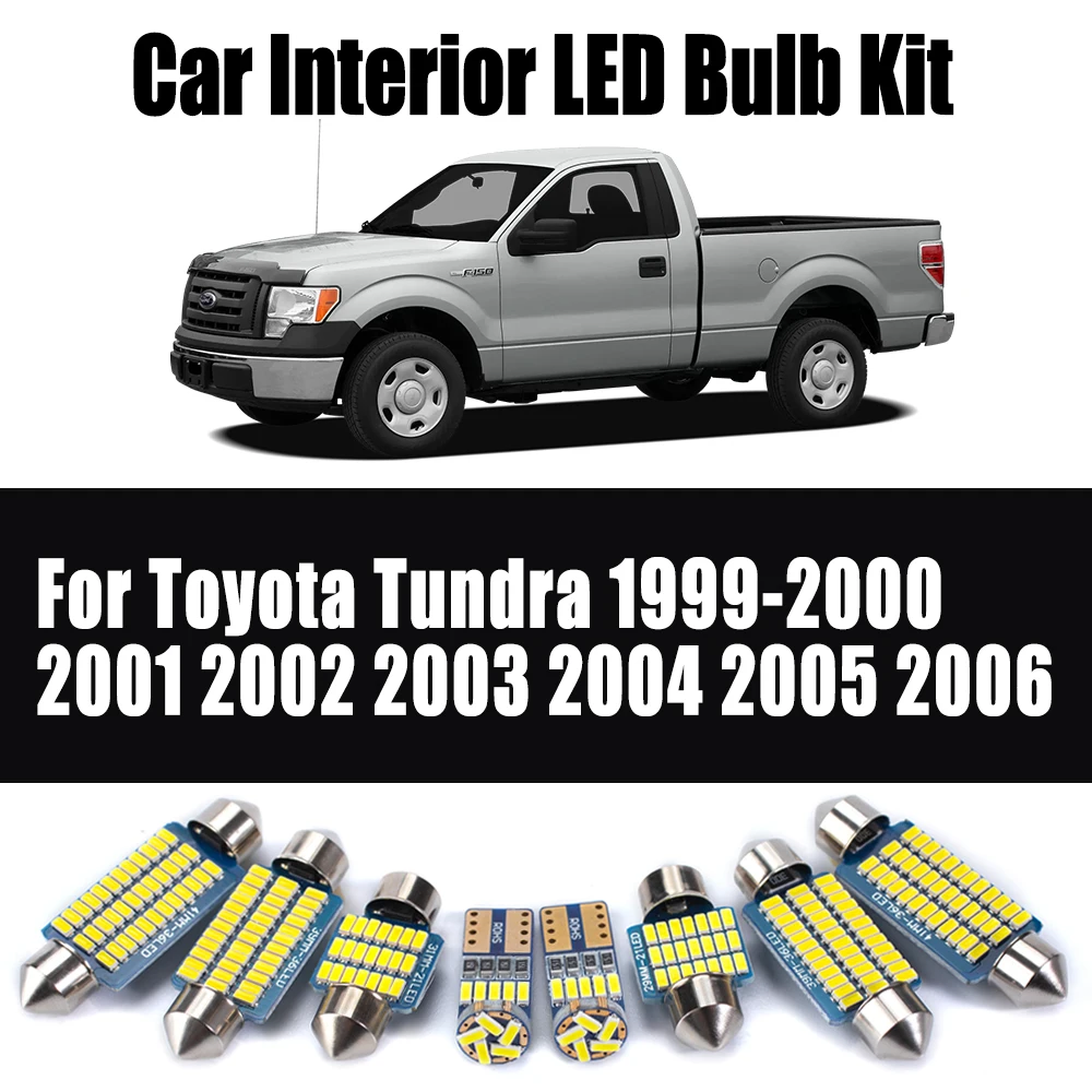 

17 шт. комплект светодиодных внутренних купольных светильников Canbus для Toyota Tundra 1999-2000 2001 2002 2003 2004 2005 2006, лампы для чтения, аксессуары