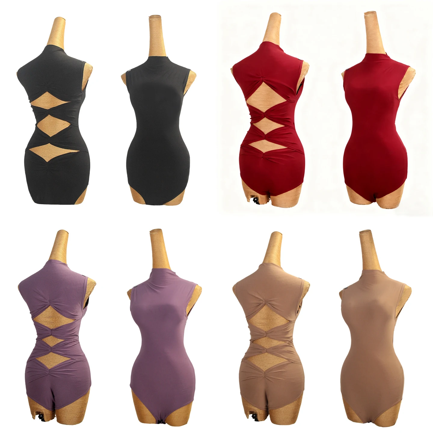 

2025 Latin Dance Modern Dance Top Back Hollow Sleeveless Jumpsuit Practice Costume Chacha Rumba Tango Dance Wearing DQL12278