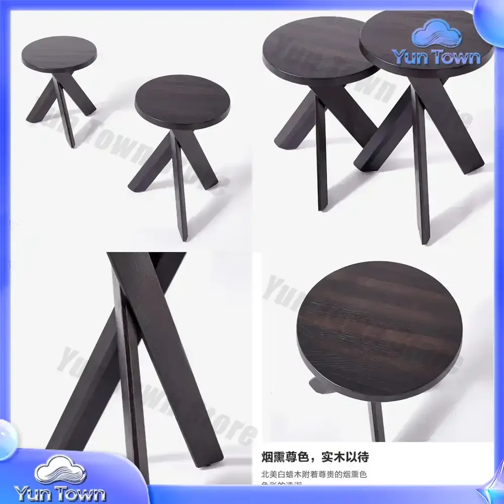 Nordischer Massivholz-Beistelltisch für Zuhause, Büro, Hotel, Schlafzimmer Tragbarer Kleiner Runder Kaffeetisch Japanischer Stil Nachttisch