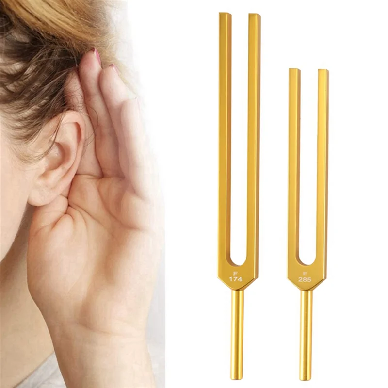9 Golden Tuning Forks for Healing Chakras, Sound Therapy, Maintaining Perfect Harmony of Body, Mind and Spirit
