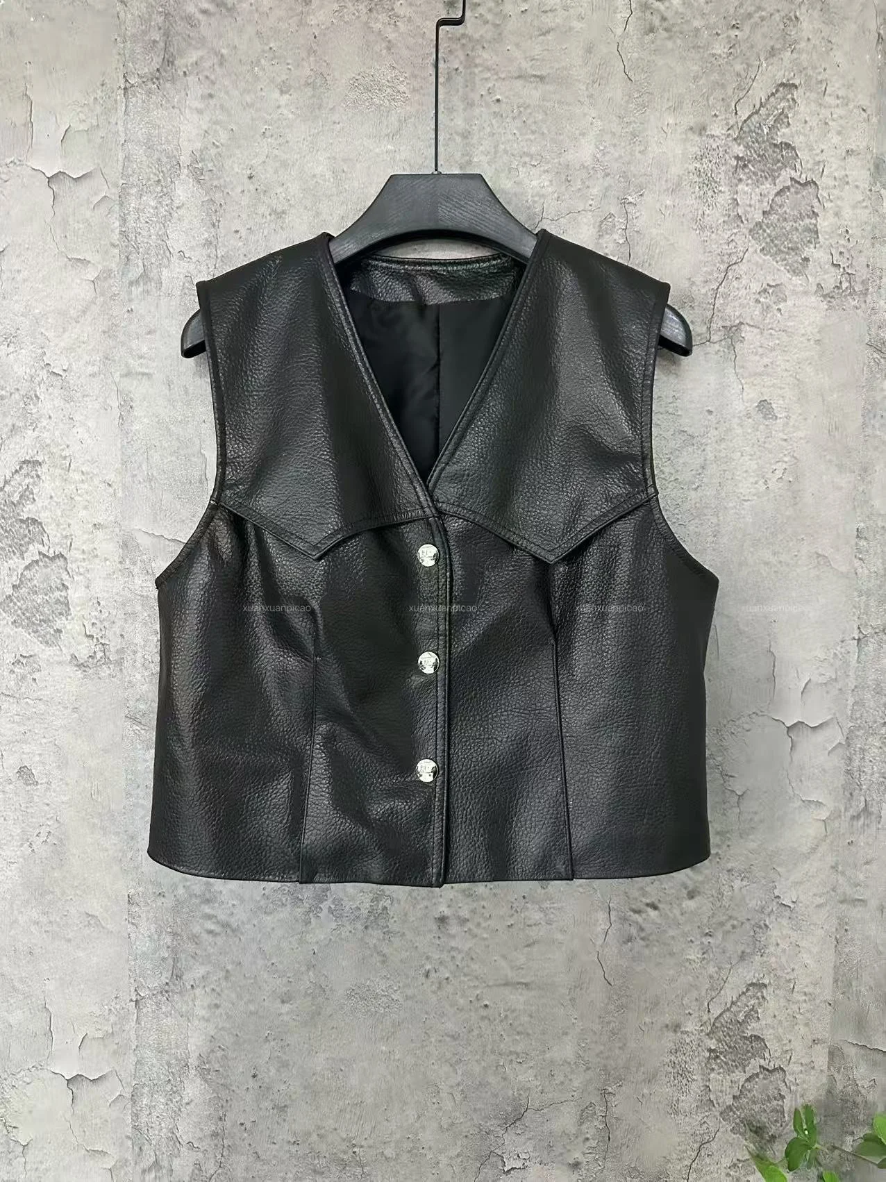 

Женский жилет из натуральной овчины на одной пуговице, модная верхняя одежда укороченной длины, весна 2026, цветной