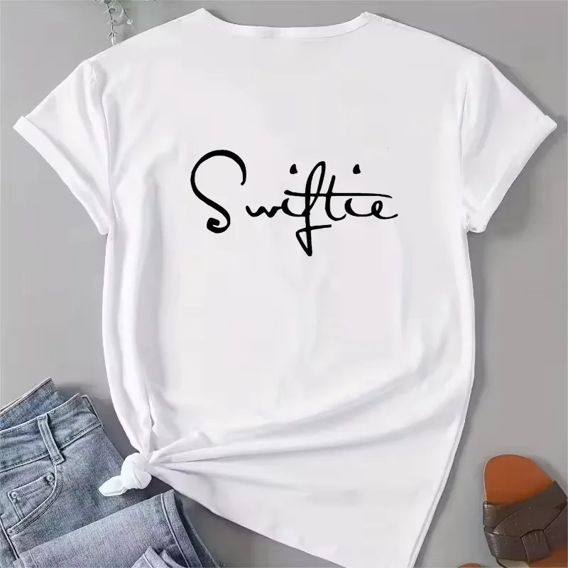 Swiftie Retro Y2K Funny Print T-Shirt Female Summer Fashion Tee Top Sport Casual Tops Clothing Street Personality T Shirt