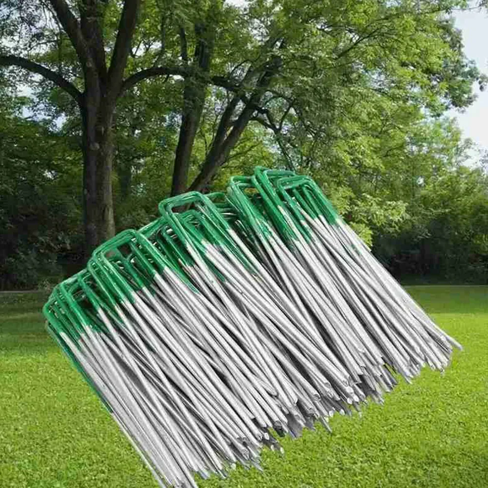 Nails Pegs Staples Heavy Duty Galvanized U Shaped Ground Lawn Staples Reliable Anchors for Lawns and Garden Fabrics