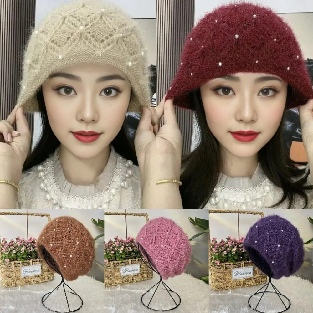 Practical Large Head Circumference Knitted Hats Handmade Breathable Woolen Hats Head Cap Hair