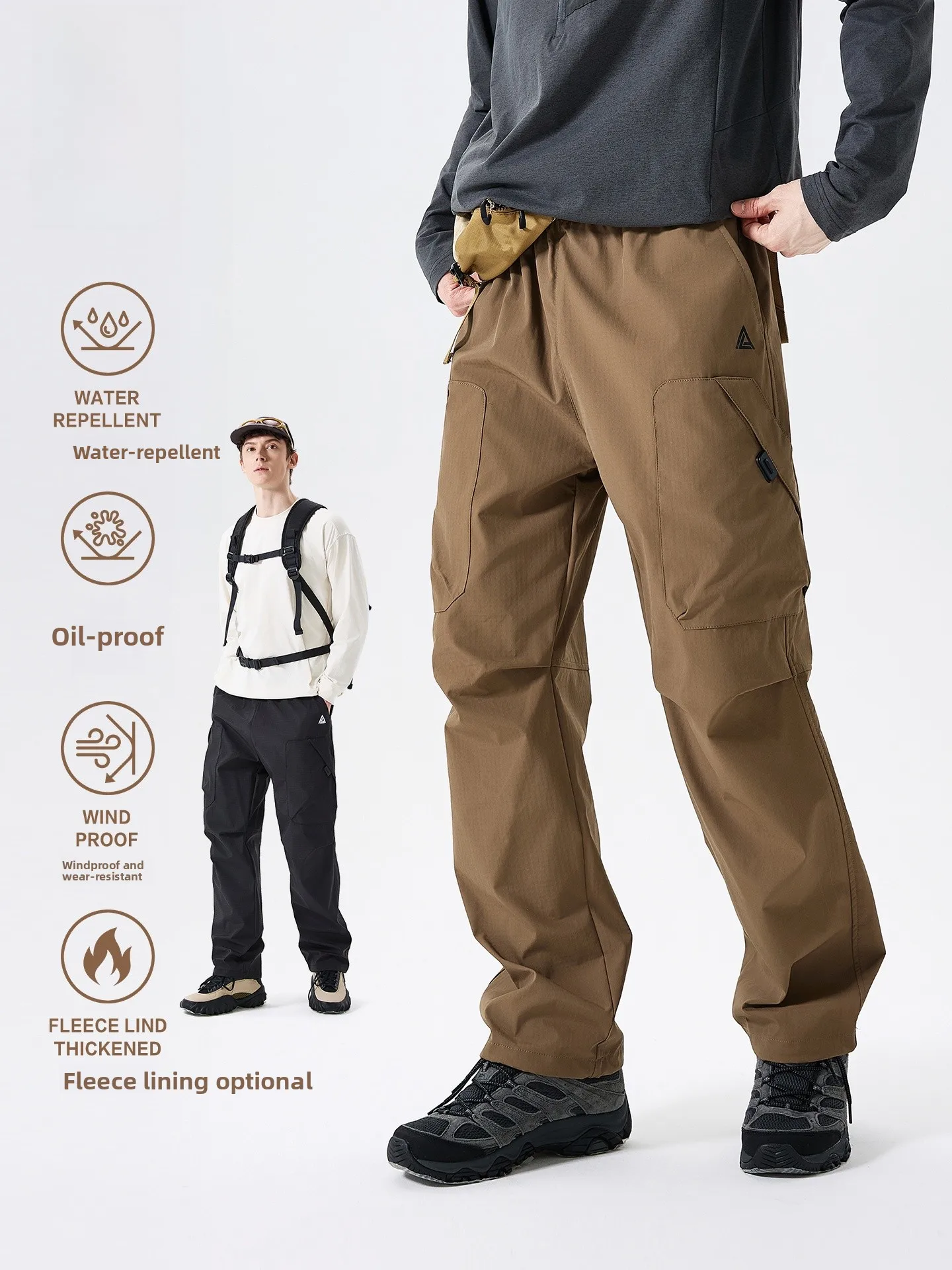 LAZY DAY Men's Outdoor Hiking Trousers Three-Proof Casual Workwear Long Pants Spring Autumn Functional Style Polyester Fiber