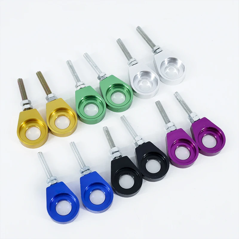 Motorcycle Chain Tensioner Aluminum Adjuster 12mm 15mm Rear Wheel Hole Enduro Motocross Universal Performance Parts Wholesale