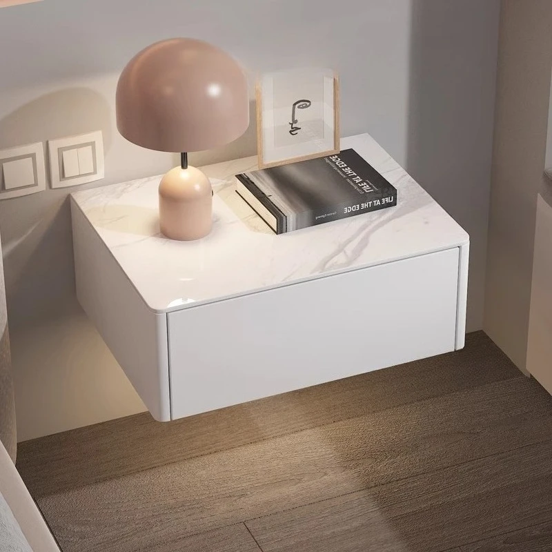 Simple Floating Nightstand Save Space Wall-Mounted Bedside Table Modern Solid Wood Storage Drawer