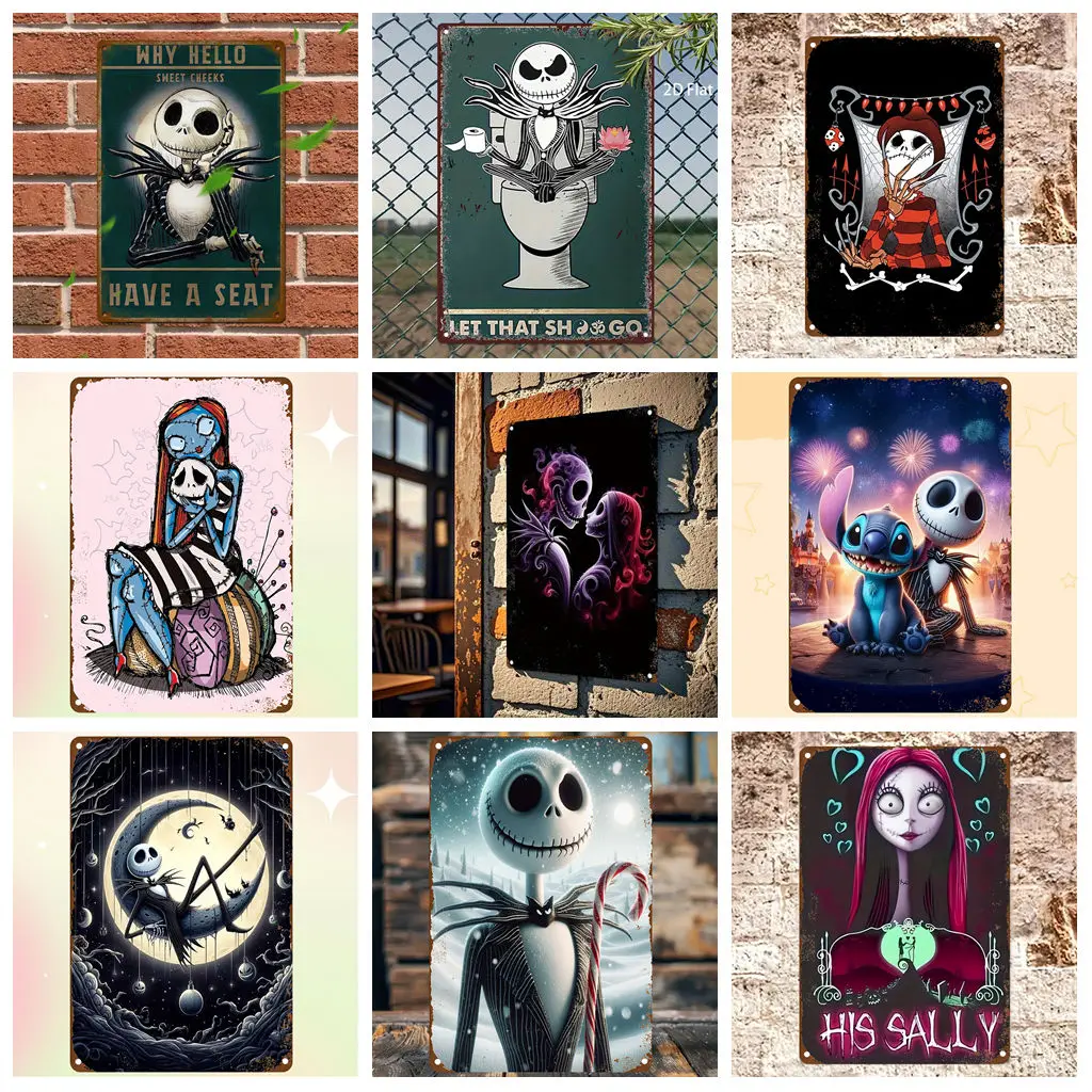 

Miniso The Nightmare Before Christmas Creative Decor Metal Signs Tin Signs Captain Poster Decor for Bar Pub Club Wall Decoration