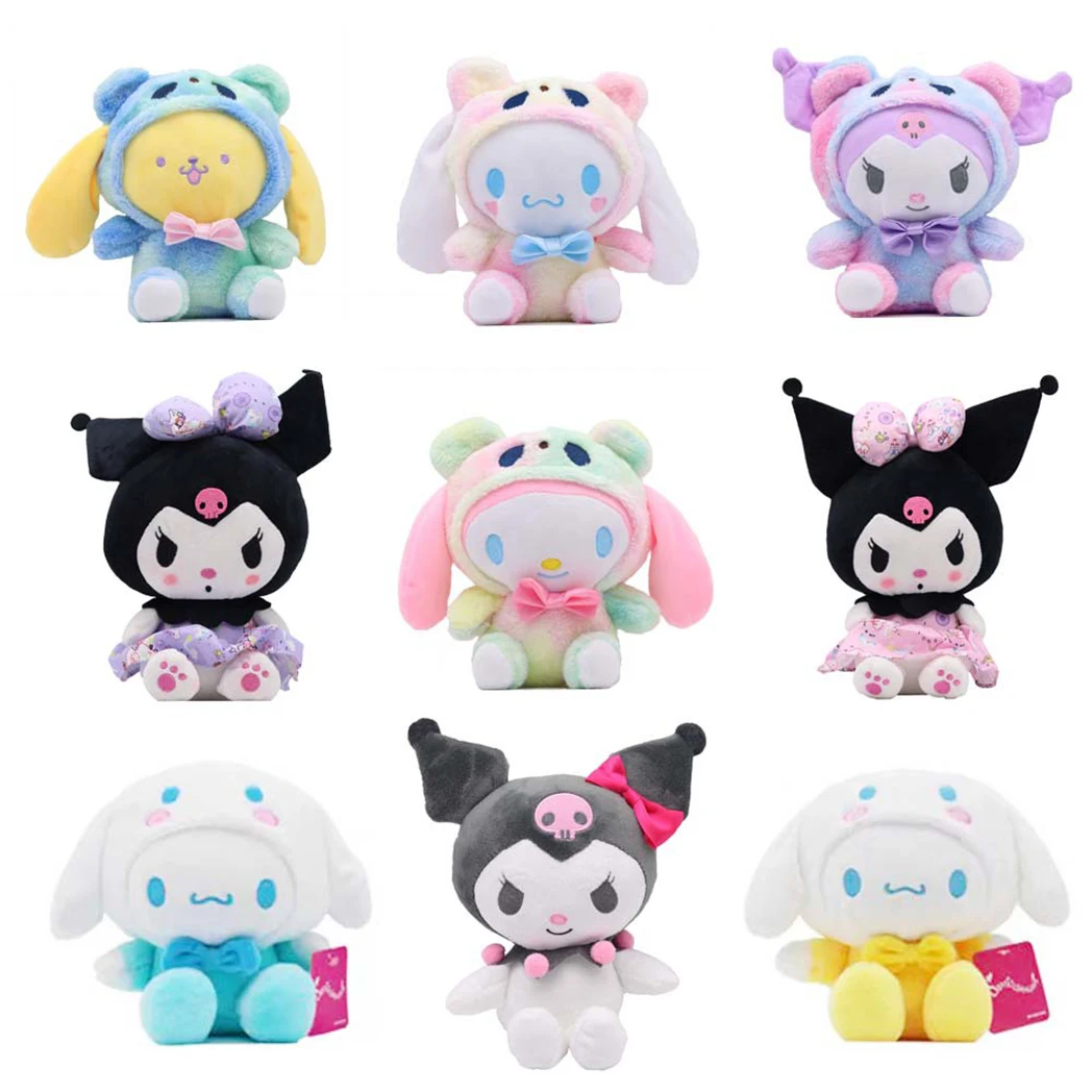 

Cute Sanrio Kuromi Hello Kitty MyMelody Cinnamoroll Pochacco Kawaii Plush Toy Doll Children's Birthday Gifts And Christmas Gifts
