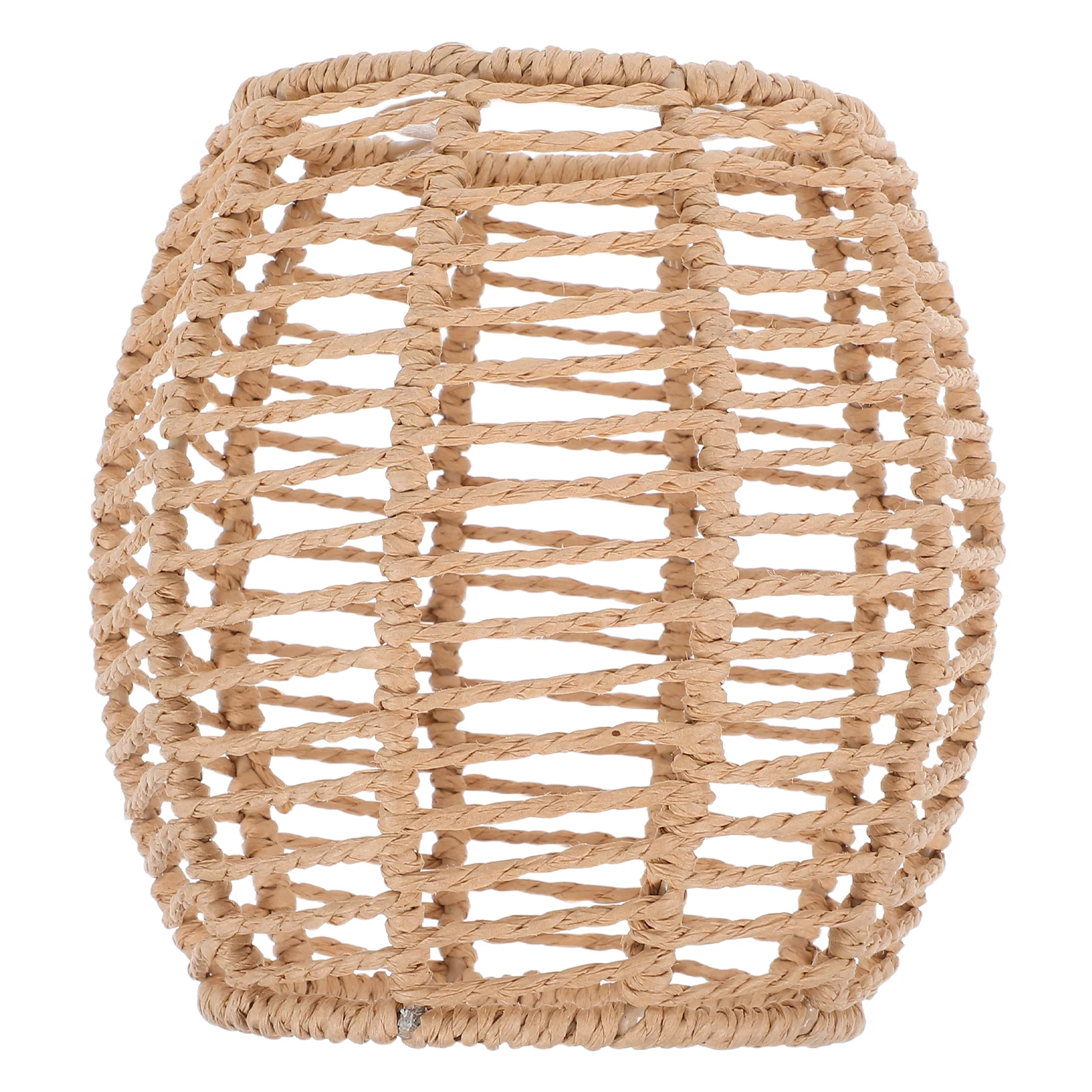 

Handwoven Retro Lampshade Natural Woven Light Shade Replacement Vintage Bulb Guard Pendant Cage Rope Boho Hanging Iron Ceiling
