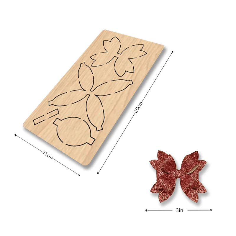 

SIZZIXDIES 1piece 3-inch 3-layer bow hairpin wooden cutting dies suitable for most machines