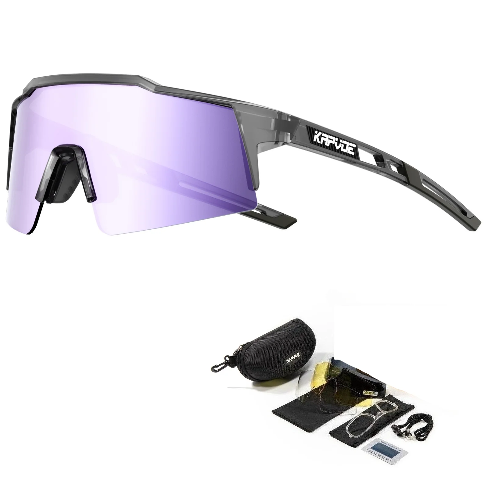 

Kapvoe 4lens Cycling Glasses Sunglasses Cycling Goggles Outdoor UV400 Sports Protection MTB Road Mountain Bicycle Drive 4lens