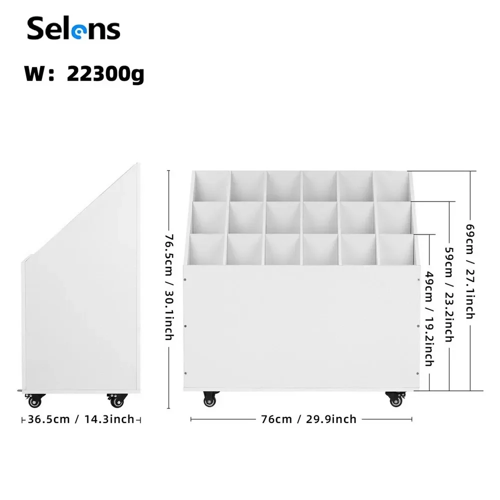 Selens Studio Storage Box Removable Multi Grid Storage Sorting Cabinet For Tripod Light Stand Storage Box Background Paper Props