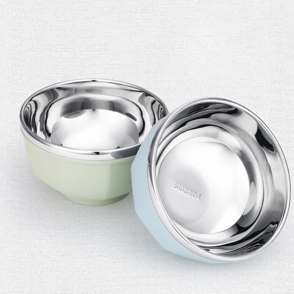 

Stainless Steel Bowl 304 Premium Quality Soup Noodles Rice Food Storage Kitchen Blue Dinner Tableware Set Cutlery Fork Spoon