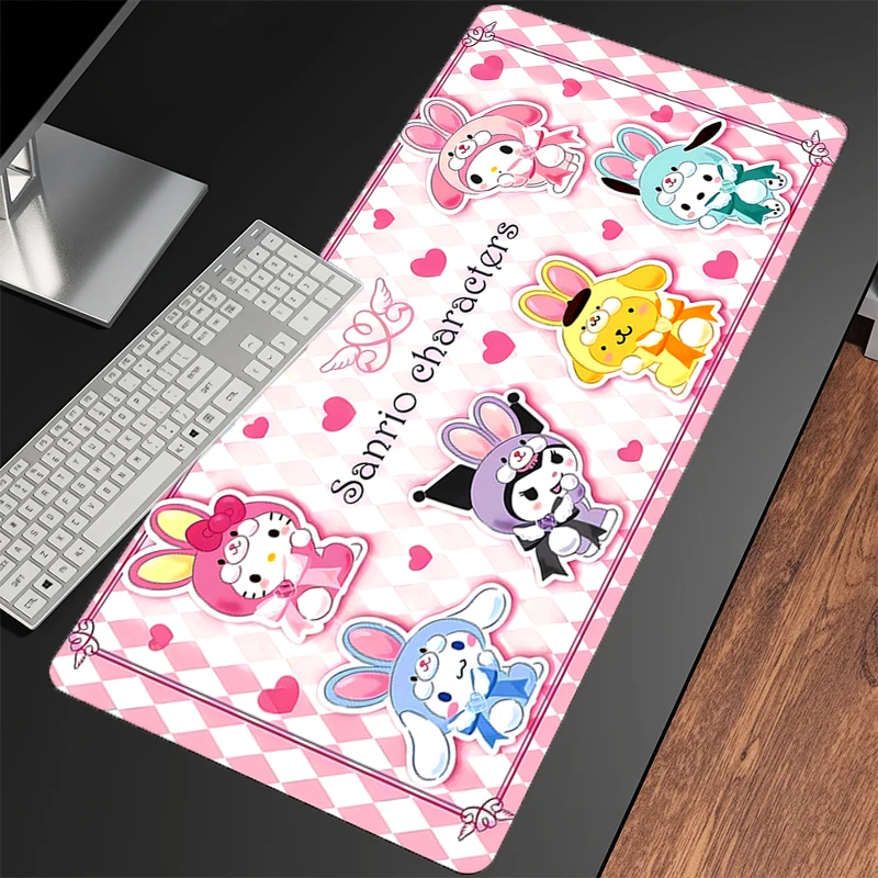 Коврик для игровой мыши Большой коврик для компьютерной геймера S-sanrio специально разработанный коврик для игровой мыши из натурального каучука XXL с запирающимся краем