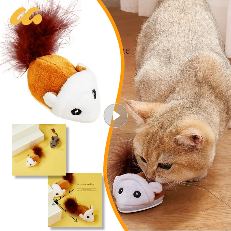 Smart Cat Toys Vocal Plush Interactive Mouse Toy Cat Toys Cat Interactive Toys Moving Fun Electric Pet Toy Pet Cat Toys Supply