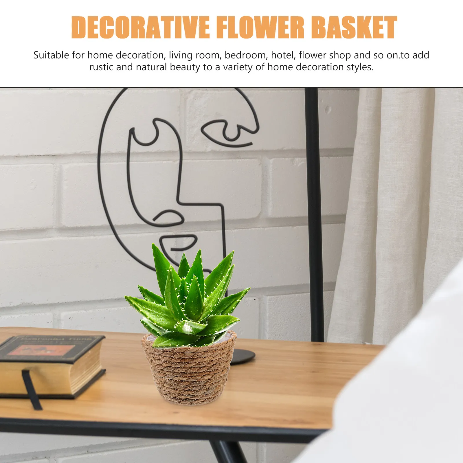 

Плетеная корзина для цветов с ручками, кашпо для растений, уличные и комнатные корзины