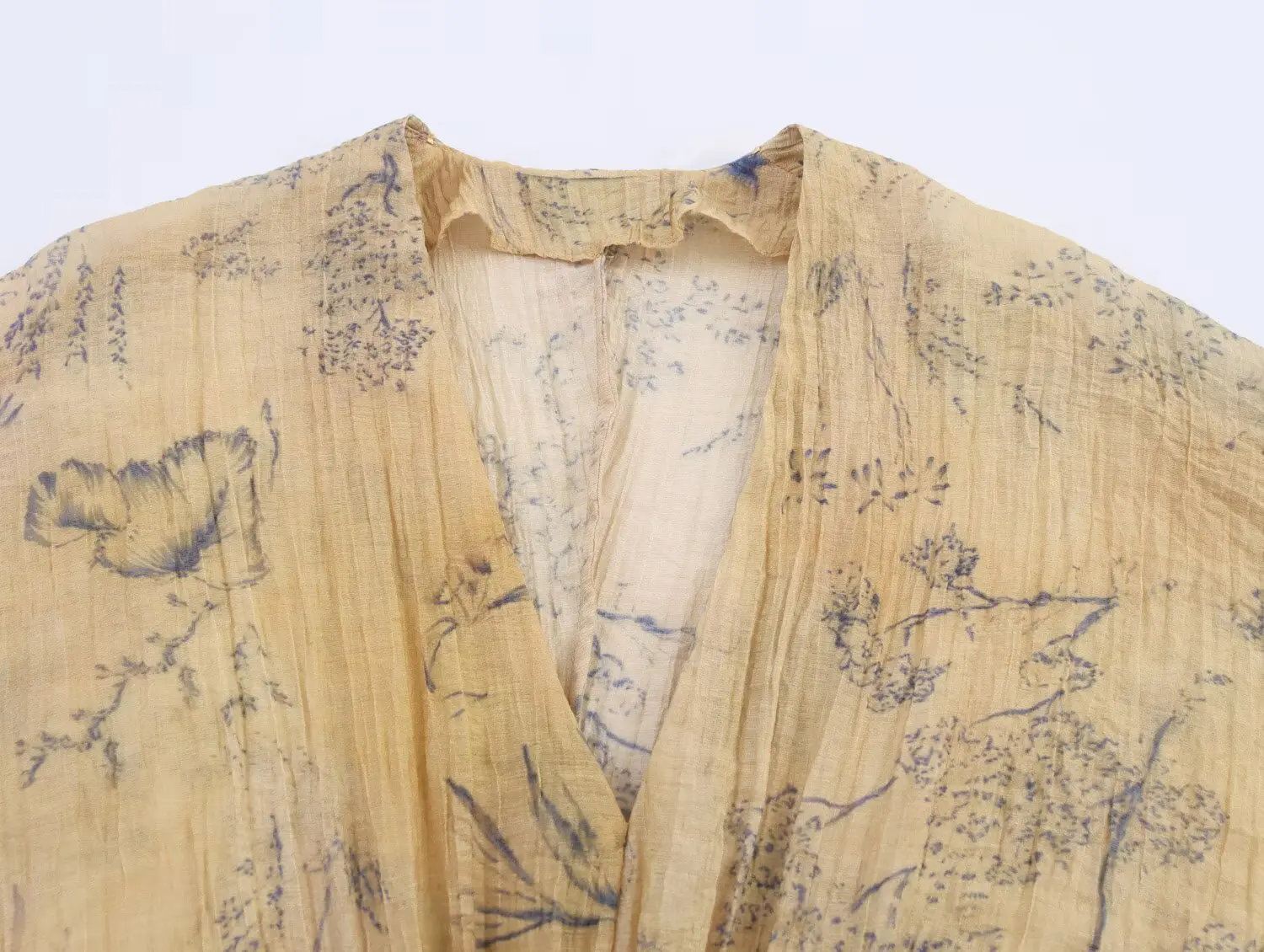 Новая модная повседневная рубашка свободного покроя с рукавом-фонариком и v-образным вырезом в стиле ретро с цветочным принтом для женщин