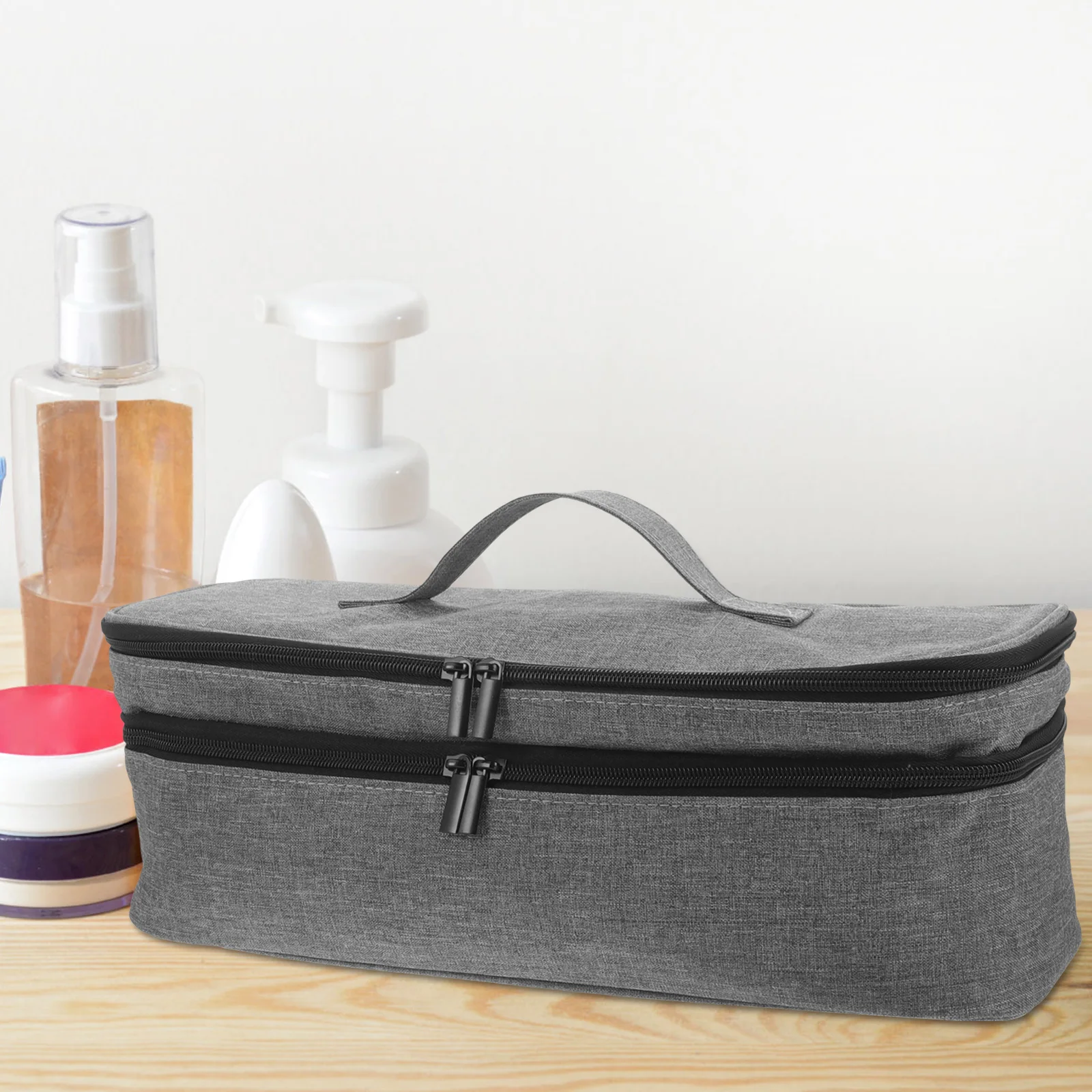 Double layer Hair Dryer Curler Storage Bag Large Capacity Polyester ganizer for Travel Styling Tools Protection Easy Carrying