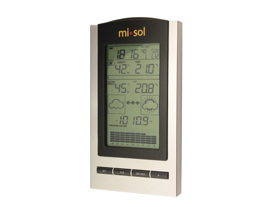 wireless Weather Station, wireless thermometer with Outdoor Temperature and humidity sensor LCD display, Barometer