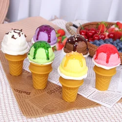 Simulation Ice Cream Model Realistic Artificial Ice-Cream Cone Fake Food Desserts Shop Display Model Photo Props Kids Toys Decor