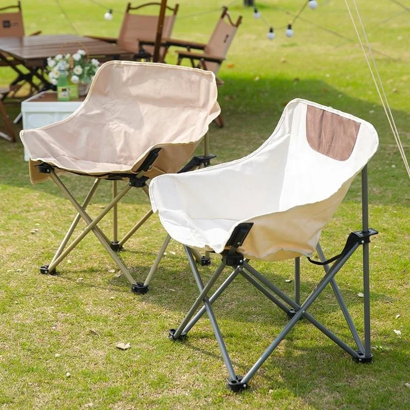 Outdoor Portable Moon Chair Camping Small Bench Recliner Chair Horse Stool Fishing Stool Equipment Beach Leisure Folding