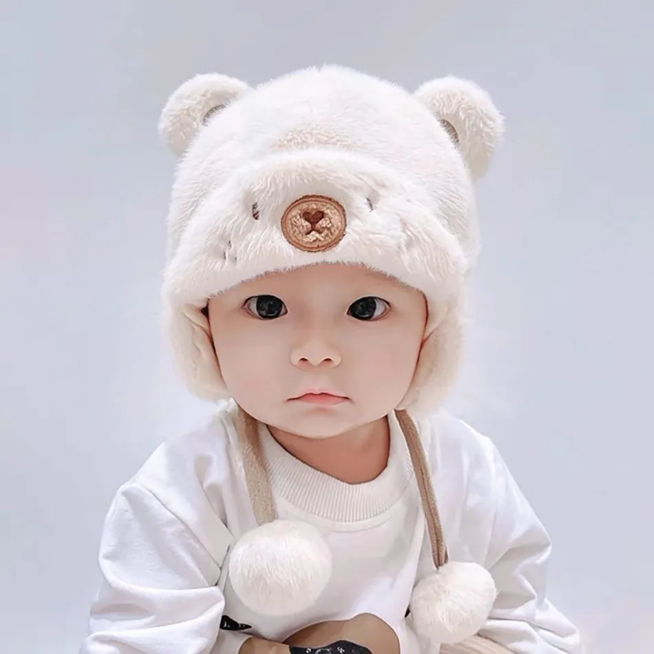 Comfy Plush Infant Hats with Ear Flaps Warm Winter Caps for Babies Designed Suitable Cold Weather Warmth Maximum Cozy and Style