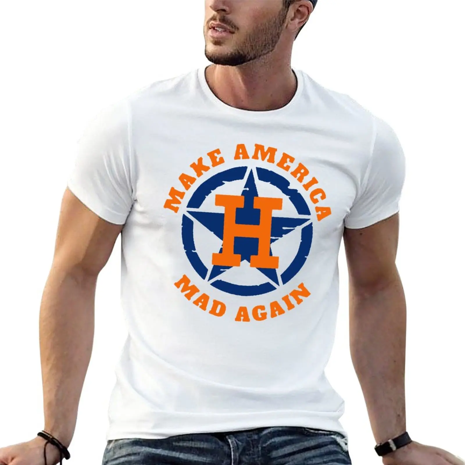 Make America Mad Again Houston Baseball Funny T-Shirt sweat shirt cute clothes heavyweights funnys mens t shirts casual stylish