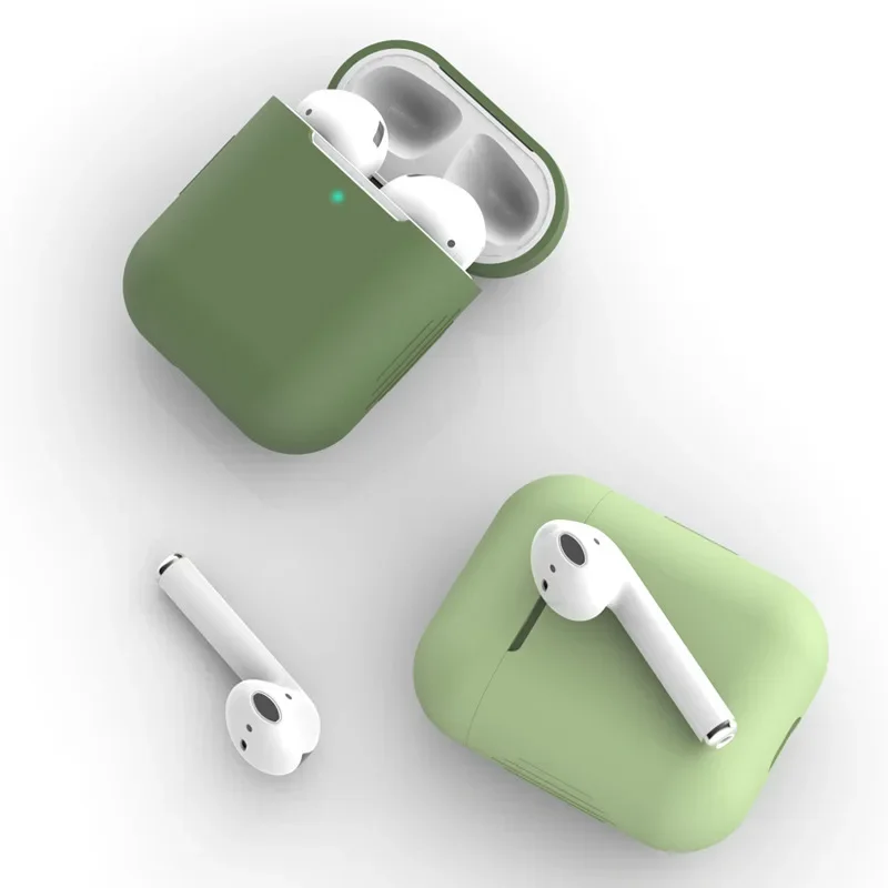 Para Airpods1 Airpods2 fundas protectoras de silicona para Apple auriculares inalámbricos Bluetooth funda para Apple Airpods 1/2