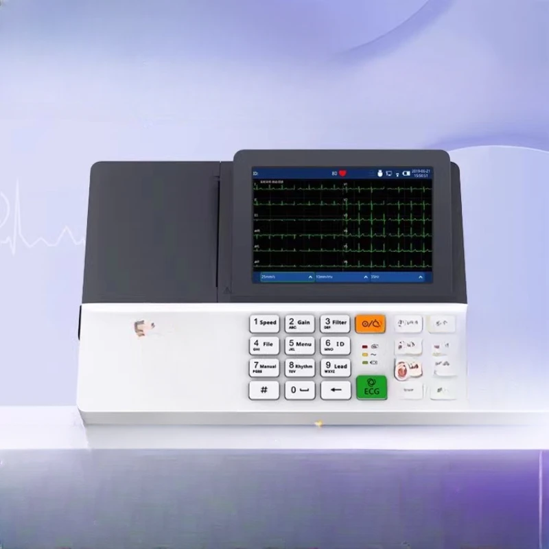 Tragbare digitale Dreikanal-Mehrkanal-EKG-Maschine mit 12 Ableitungen