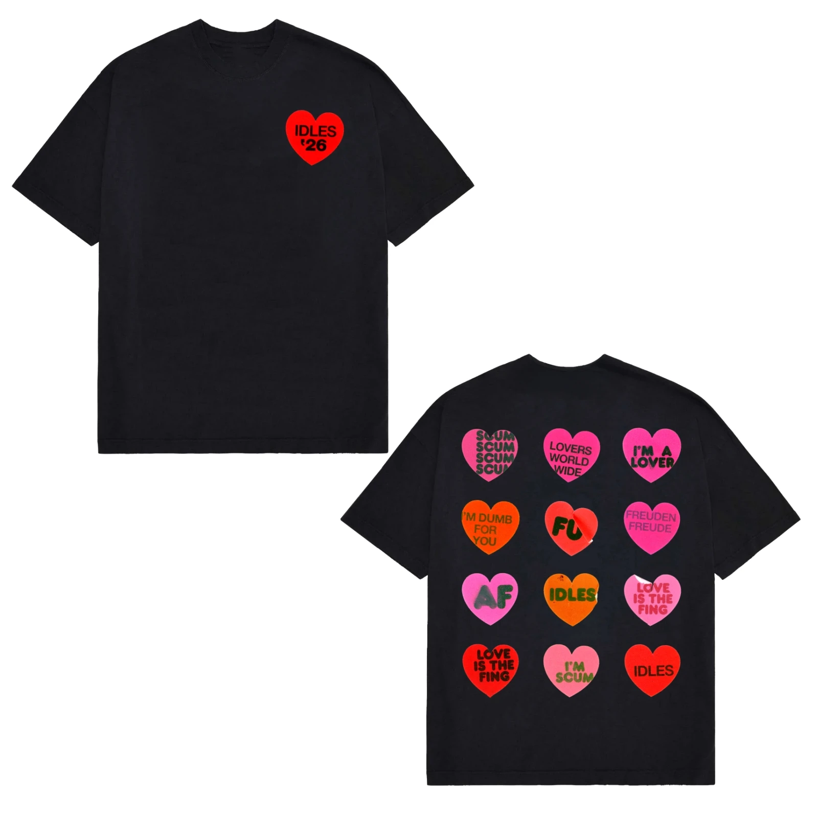 Idles Band 2026 Heart Tour Date Back T shirt Cotton Unisex Men‘s Women's T-Shirt Y2k Popular Casual Exclusive Fan Tee Streetwear