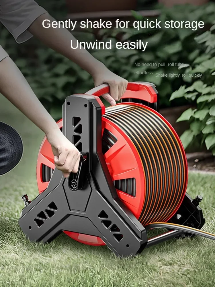 Durable Hose Holder & Auto Reel for Garden Hose Management