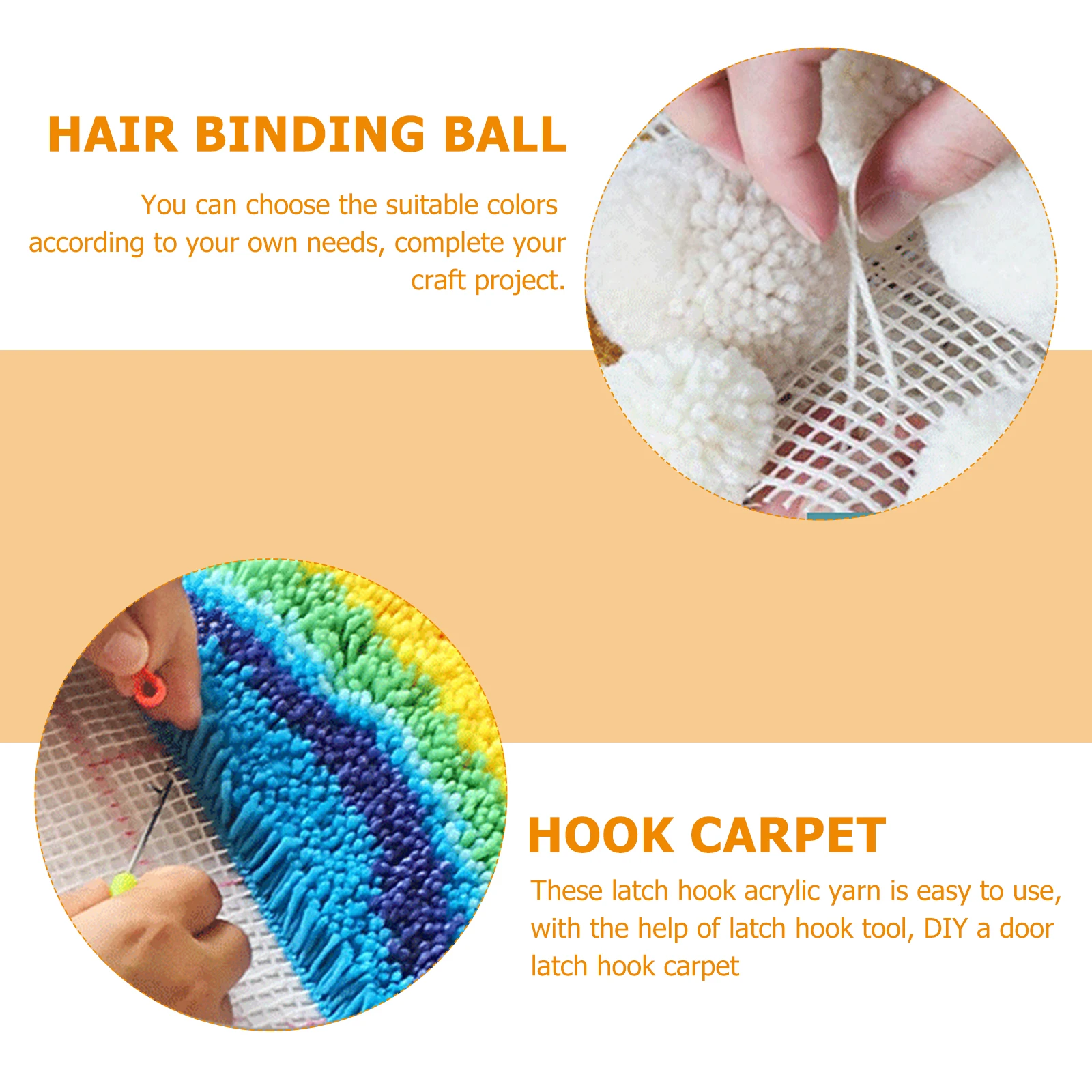 

30Pcs Yarn Ball Accessory Bright Acrylic Craft Wool for Homemade Latch Hook Rug Pillow Cover Knitting Crochet DIY Decoration