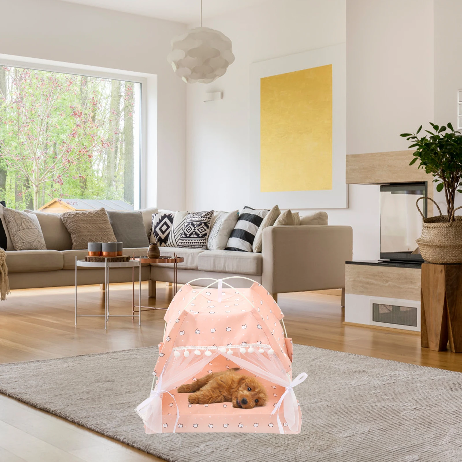 Barraca de verão para gatos, casa para animais de estimação, portátil, cueva, cachorro, recém-nascido, tecido confortável, durável, dobrável, brinquedos ao ar livre